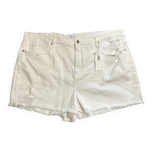 Good American White 90s Shorts Plus Size 22